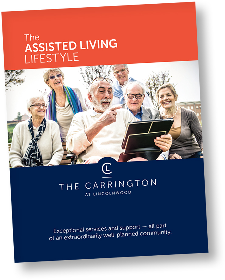 assisted living brochure cover at The Carrington