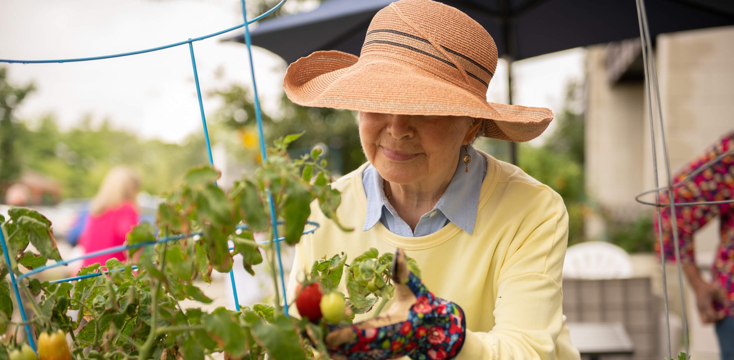 our independent living residents enjoying our garden facilities