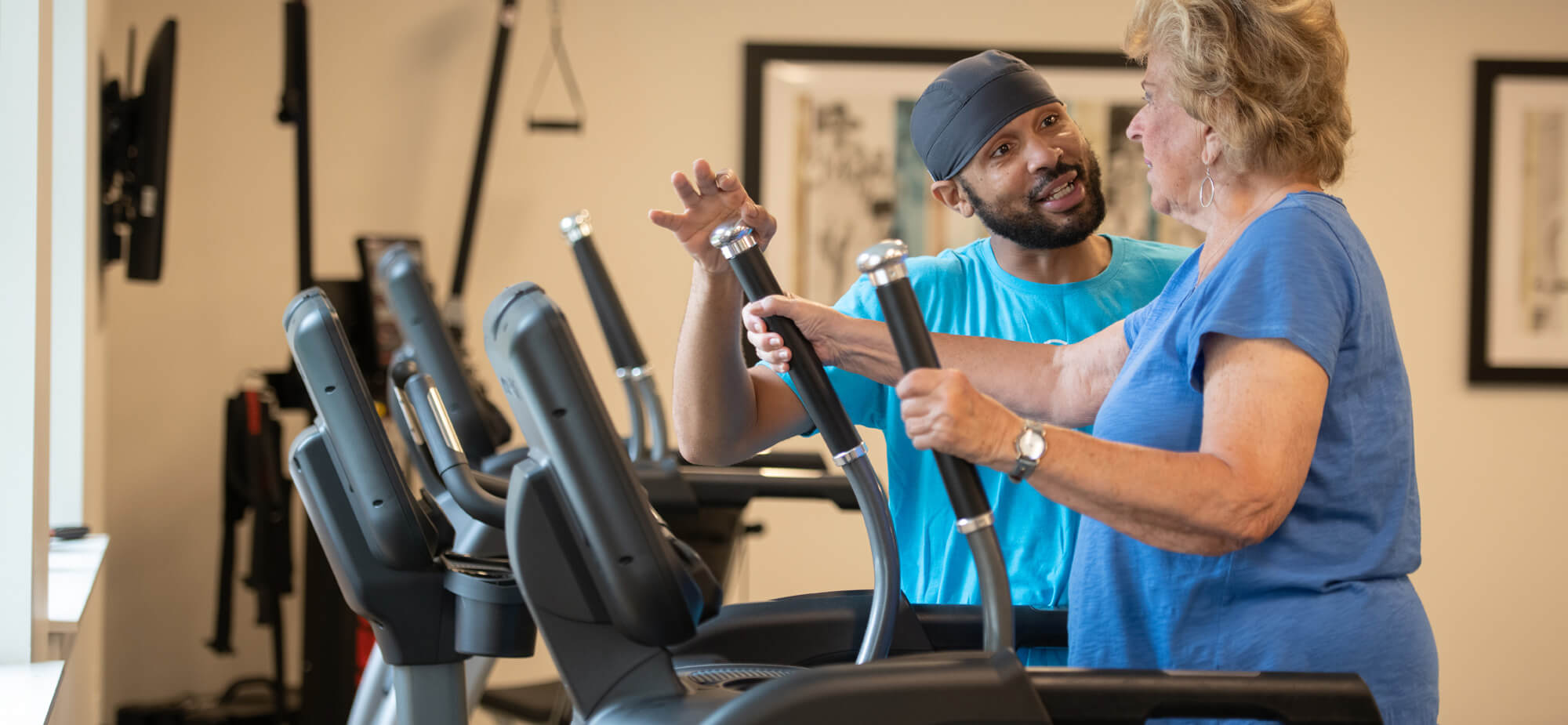 resident enjoying our fitness facilities